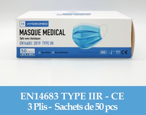 MASQUE CHIRURGICAL HYDROMED  IIR x50