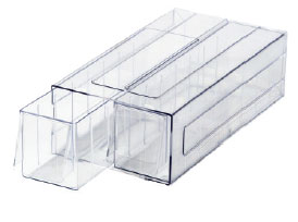 Bacs et tiroirs transparents
