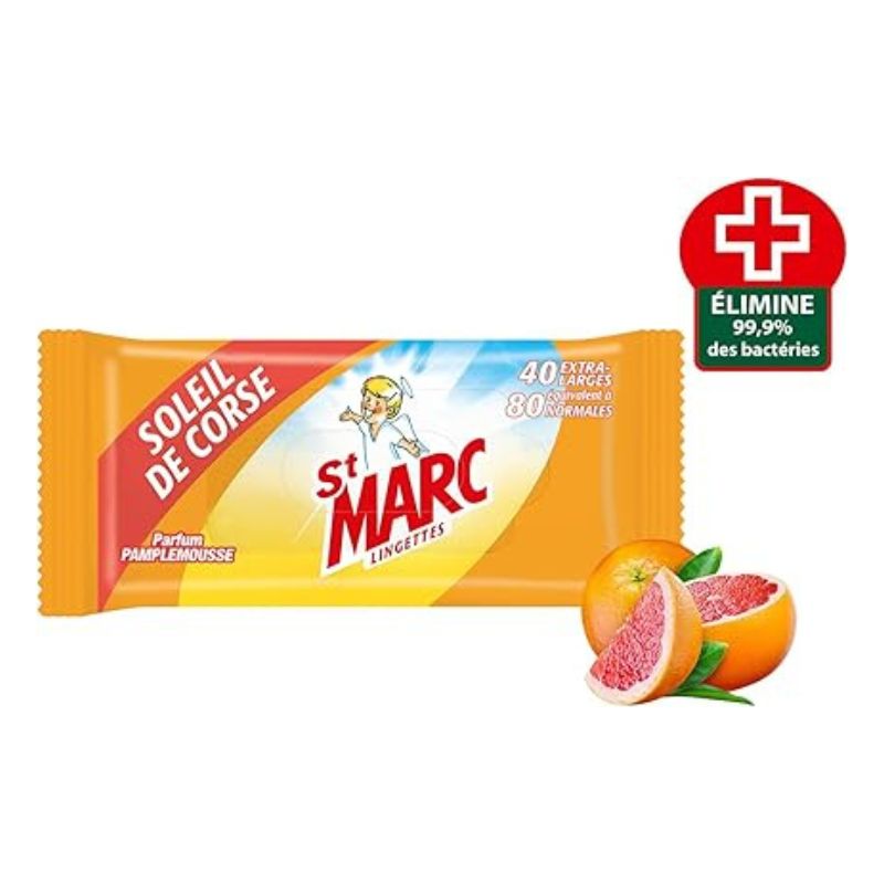 Lingettes antibacteriennes St MARC Soleil de Corse – 80 lingettes