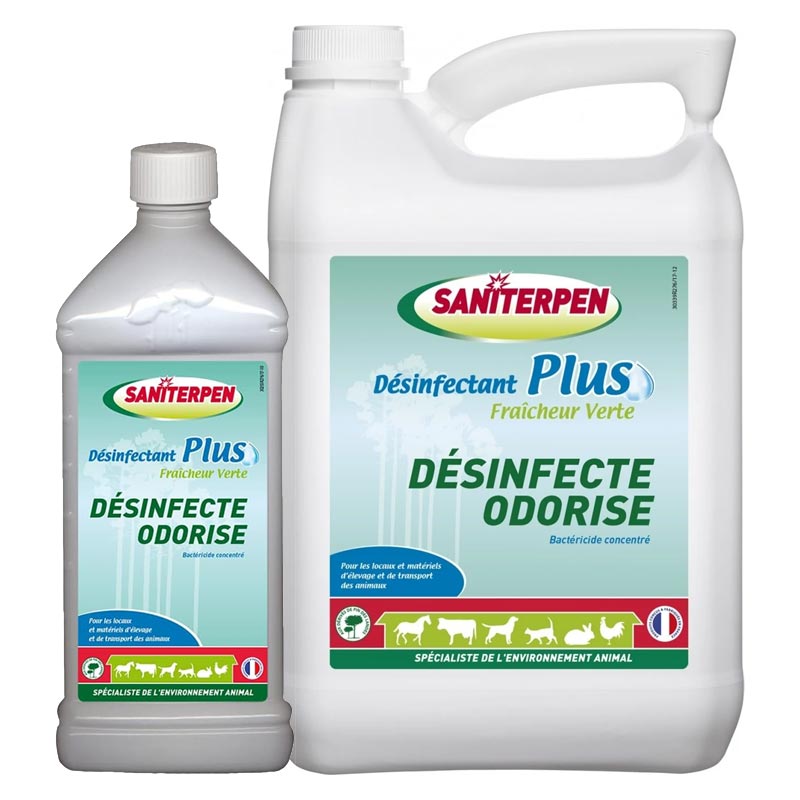 Désinfectant Plus SANITERPEN Fraîcheur Verte - 1 L et 5 L