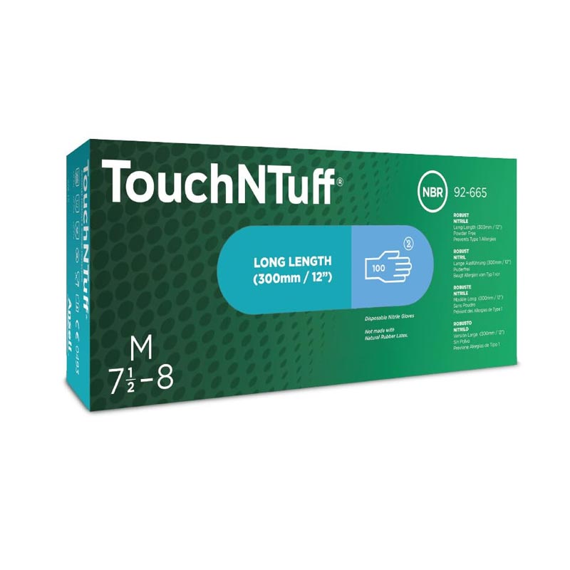 Gants TouchNTuff 92-665 ANSELL nitrile bleu 10 x 100