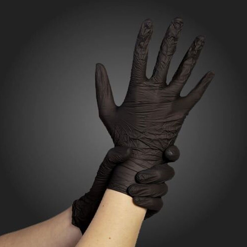 Gants nitrile Black Star non poudré noir x 100