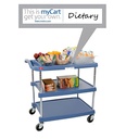 Chariot de service bleu MyCart® 3 nvx Microban®