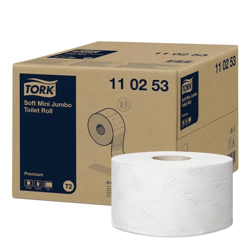 Papiers toilette Mini Jumbo doux Premium T2 TORK x 12 rouleaux