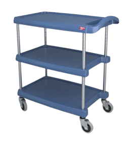 Chariot de service bleu MyCart® 3 nvx Microban® 59,5 x 87,3 cm