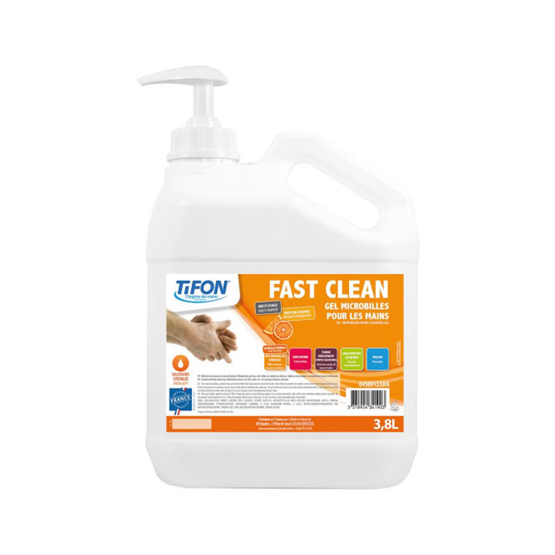 Gel microbilles nettoyant mains Fast Clean - 3,8 L