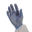 Gants en vinyle fin micro poudré bleu x 100