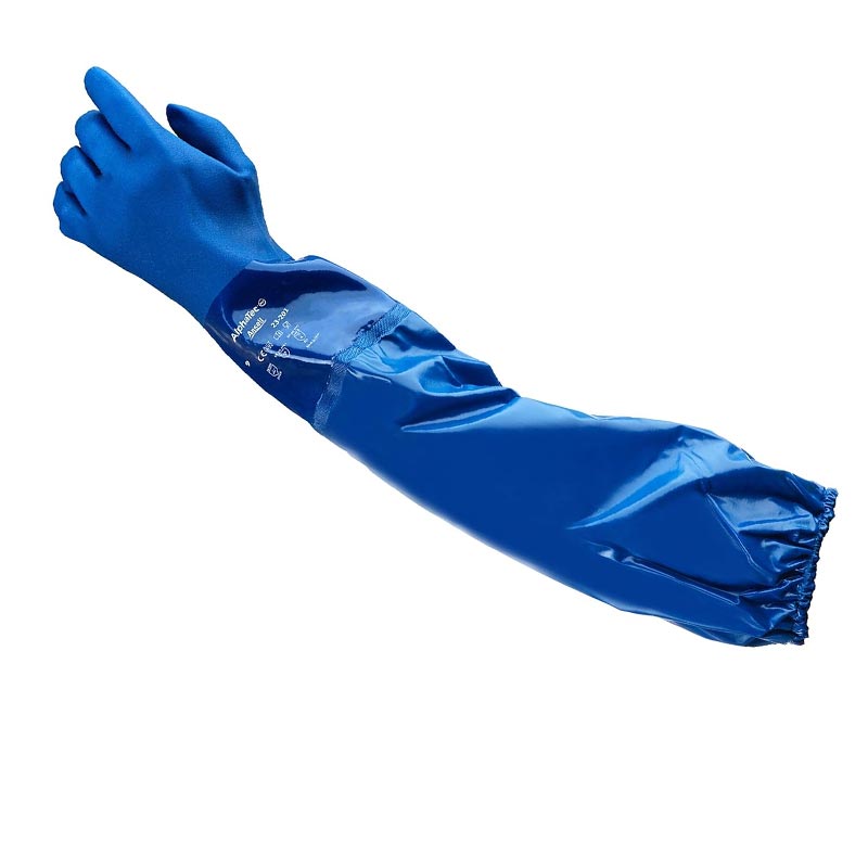 Gants Alphatec 23-201 ANSELL PVC bleu manchette longue