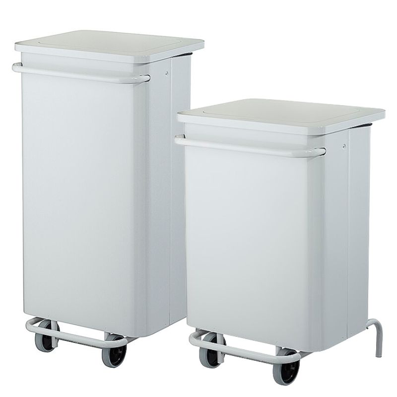 Poubelle de cuisine mobile acier blanc Collecroule ROSSIGNOL 70L et 110L