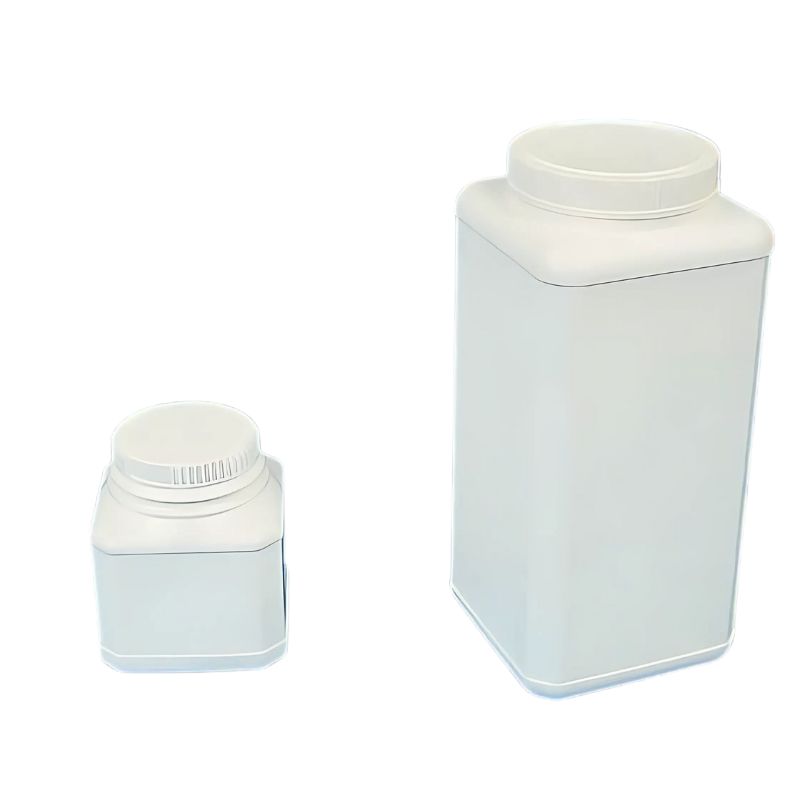 Pot PEHD carré blanc couvercle à vis  - 250 ml à 2 L