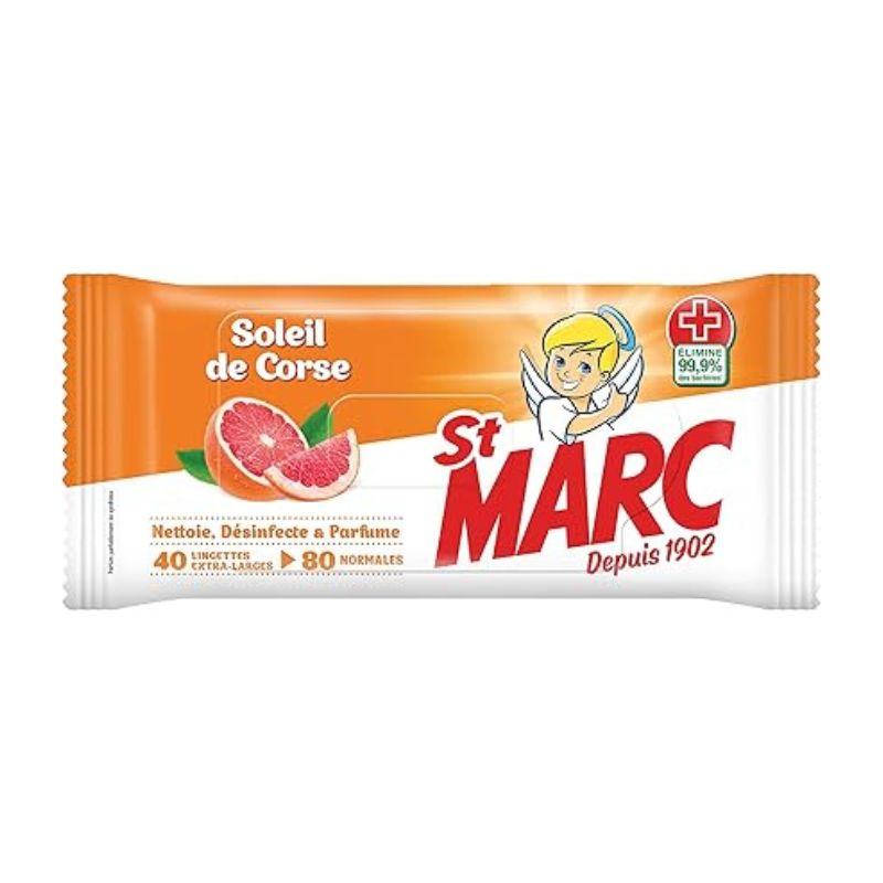 Lingettes antibactériennes ST MARC Soleil de Corse – 80 lingettes