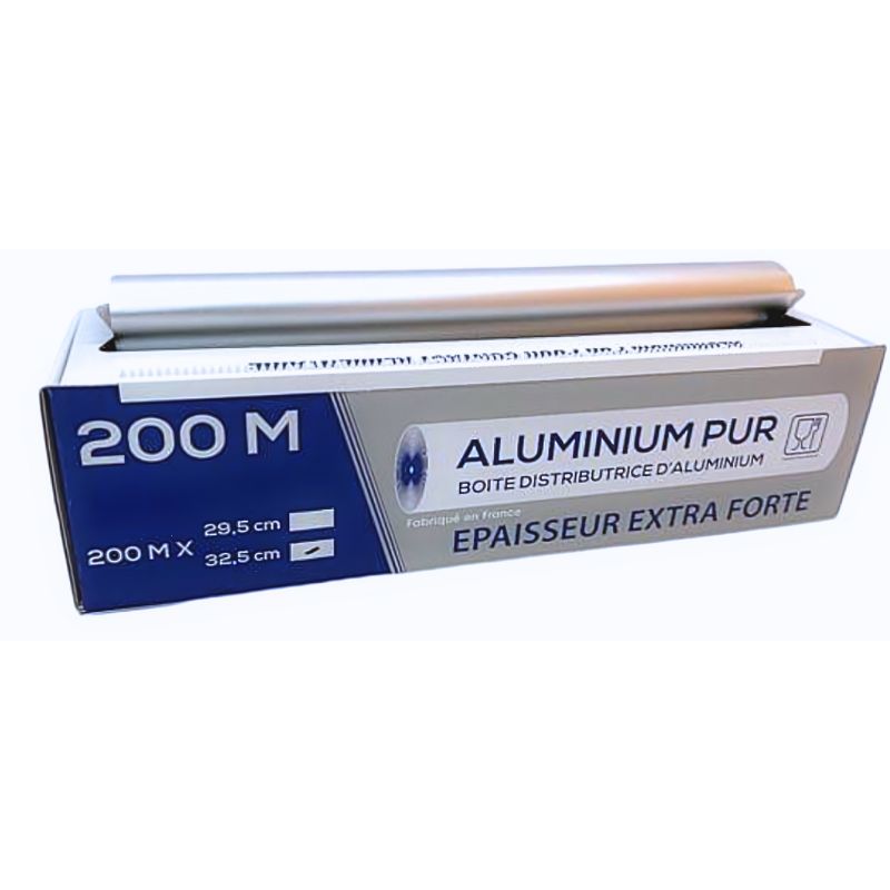 Papier aluminium renforcé contact alimentaire 200 m x 32 cm