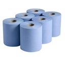 Bobines d'essuyage ouate bleue 450 formats ÉCOLABEL x 6